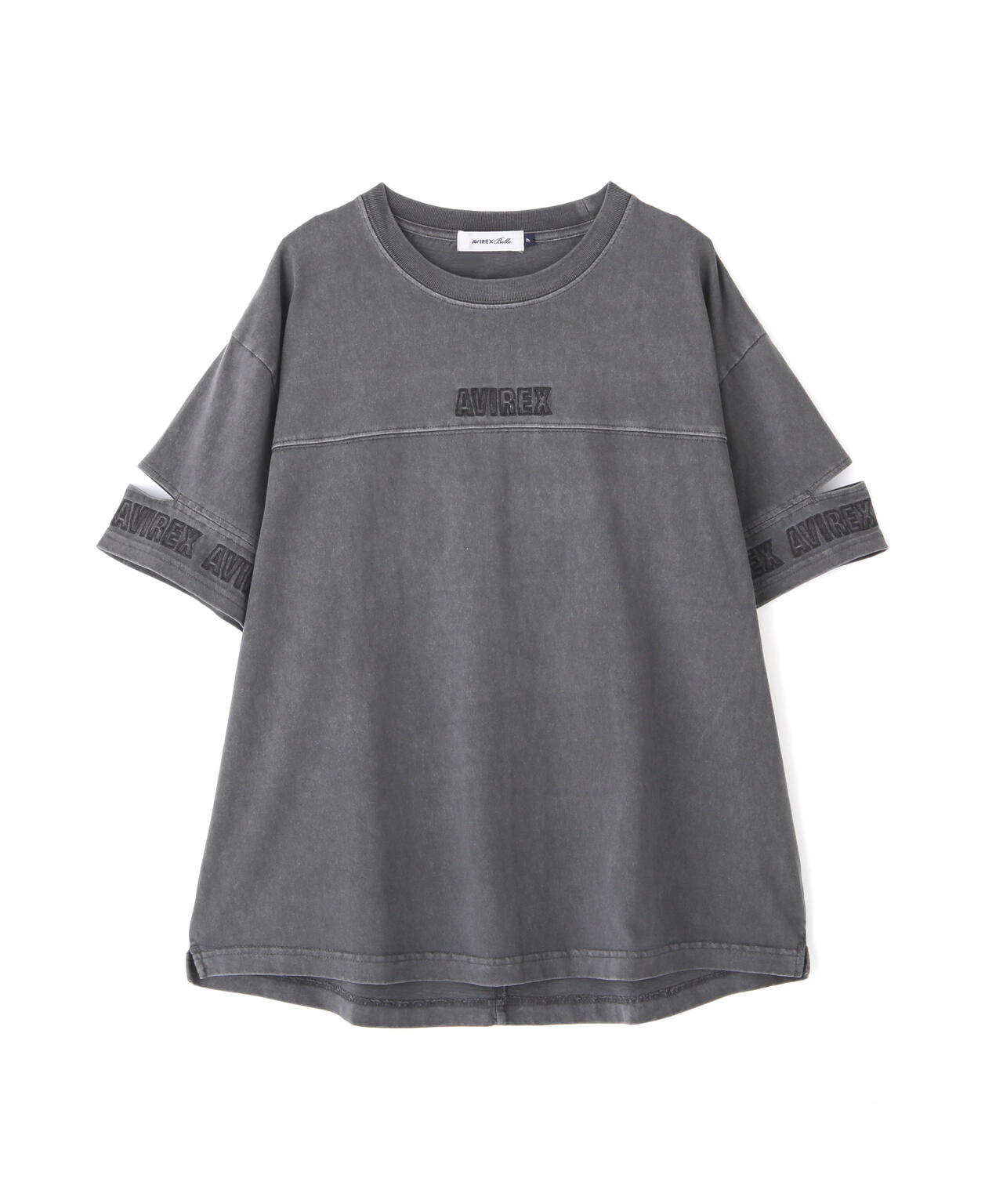 FADE WASH CUFFS OPEN EMBROIDERY T-SHIRT/フェイドウォッシュ カフスオープン刺繍Tシャツ