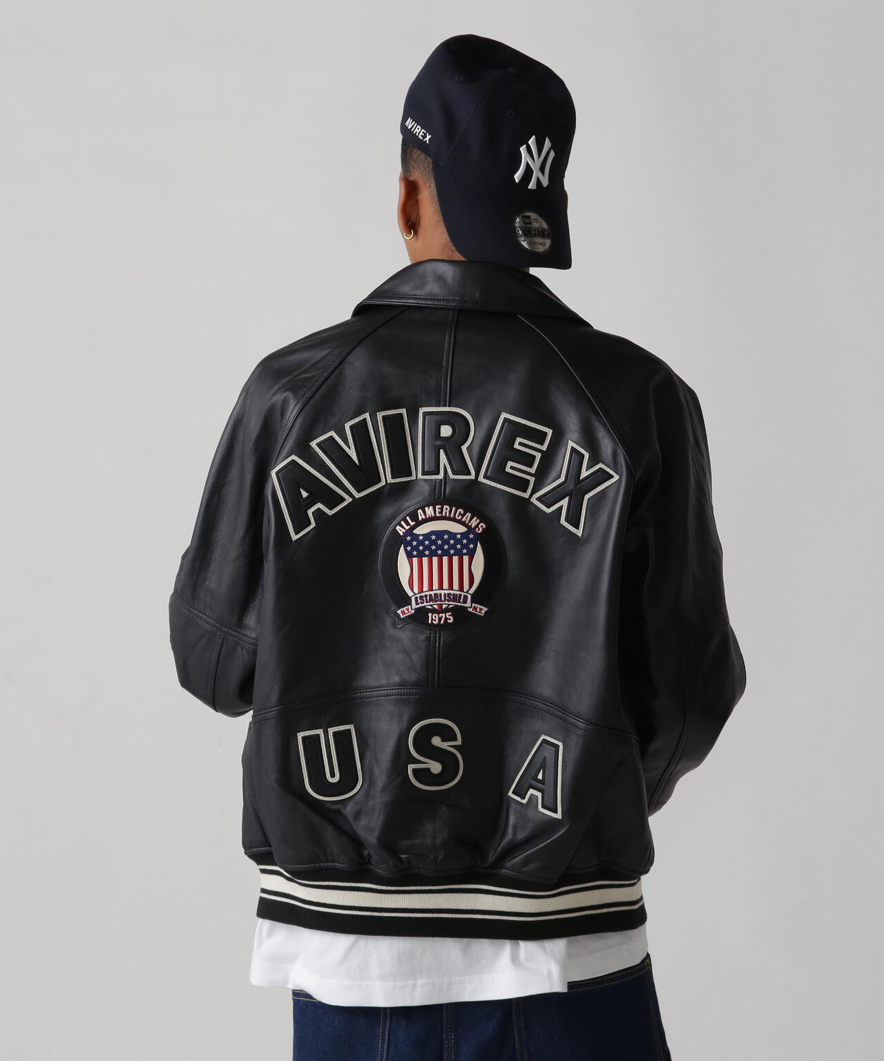 裄丈93avirex LIGHT SIGNATURE VARSITY JACKET