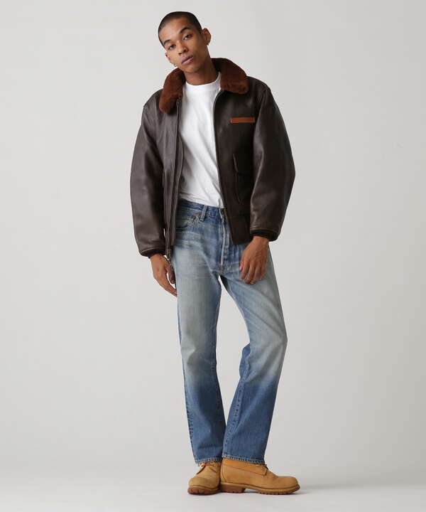 Avirex shearling 2024 bomber jacket