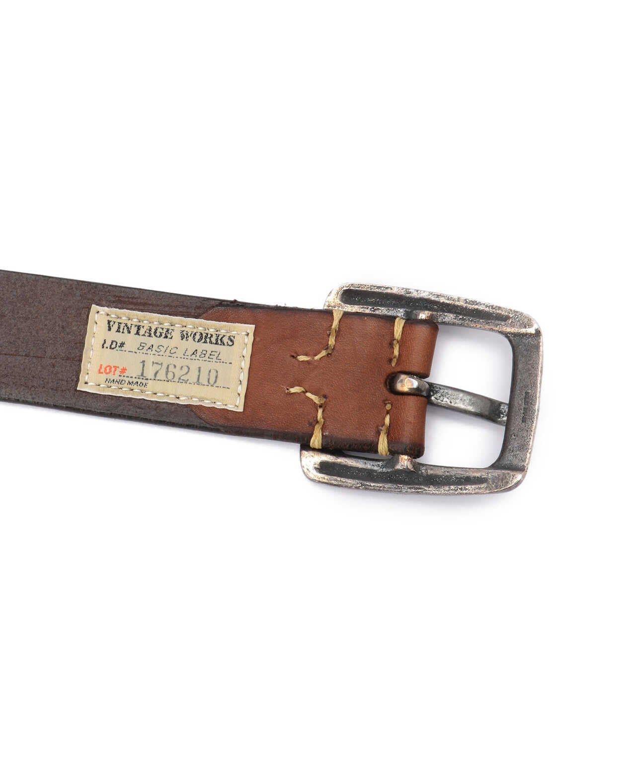 Stitched Leather Nameplate Belt