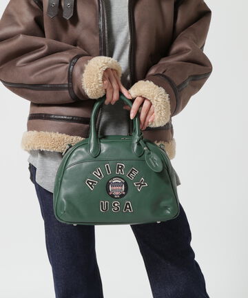 《直営店限定》VARSITY LEATHER MINI-BOSTON BAG/ バーシティー レザー ミニ ボストンバッグ/AVX5625