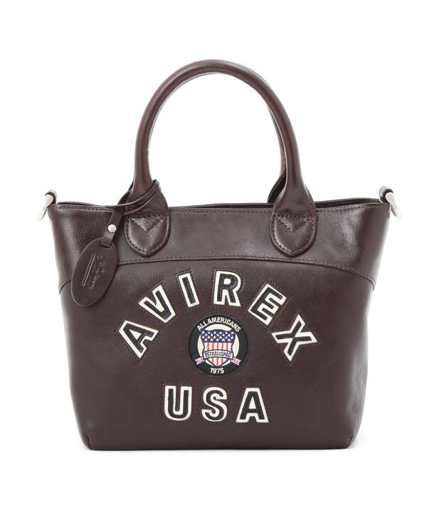 《直営店限定》バーシティー レザー ミニ トートバッグ/VARSITY LEATHER MINI TOTE BAG/AVX5626