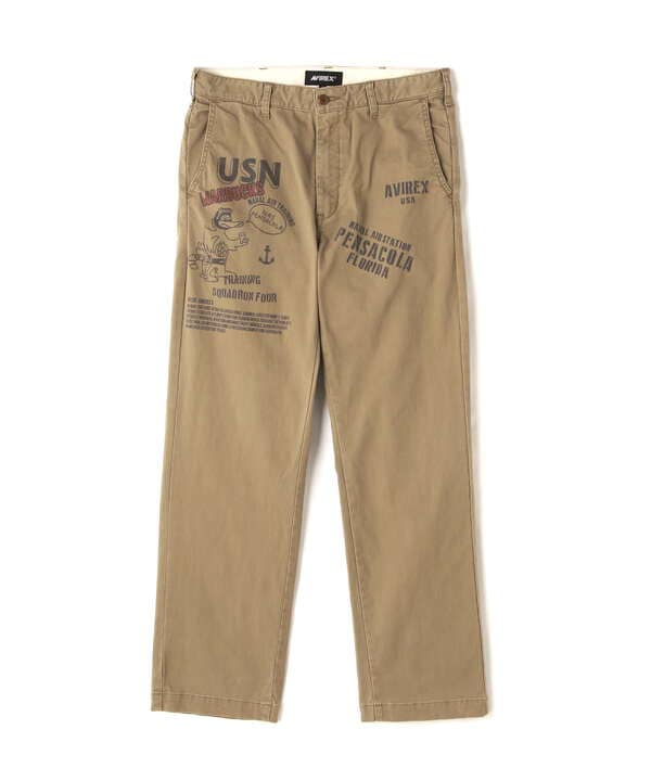 《直営店限定》USN STENCIL CHINO PANTS / USN ステンシル チノパンツ / AVIREX / アヴィレックス