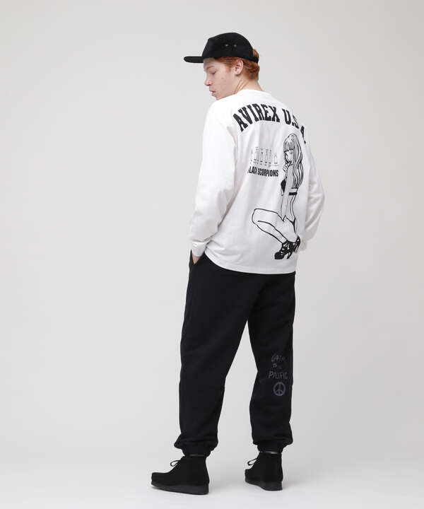 《WEB限定》STENCIL PRINT SWEAT PANTS / ステンシル プリント スウェットパンツ / AVIREX / アヴィレ