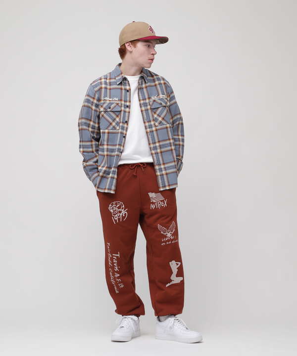 《WEB限定》STENCIL PRINT SWEAT PANTS / ステンシル プリント スウェットパンツ / AVIREX / アヴィレ