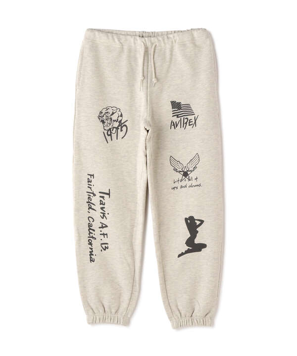 《WEB限定》STENCIL PRINT SWEAT PANTS / ステンシル プリント スウェットパンツ / AVIREX / アヴィレ