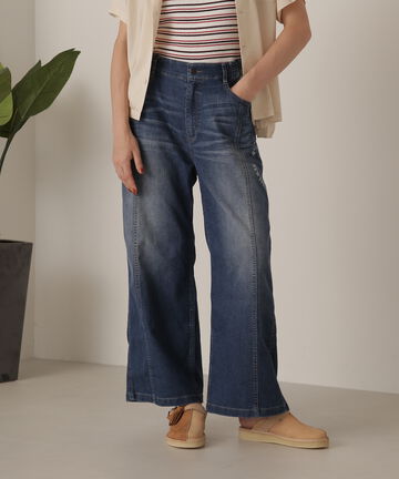【先行予約 12月中旬-12月下旬入荷予定】CIRCLE STENCIL PRINT WIDE DENIM PANTS
