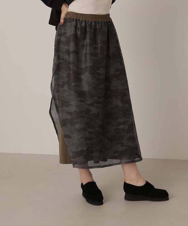 MESH CAMO PRINT SKIRT/メッシュカモ プリントスカート