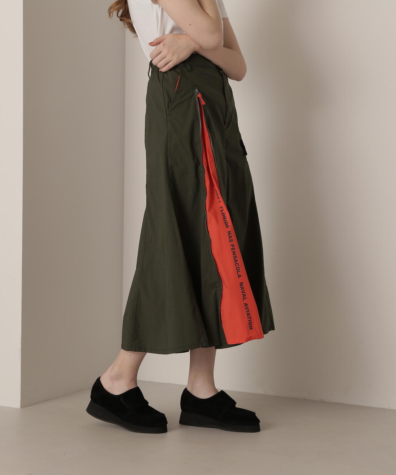 ZIPPER MILITARY SKIRT/ジッパーミリタリースカート