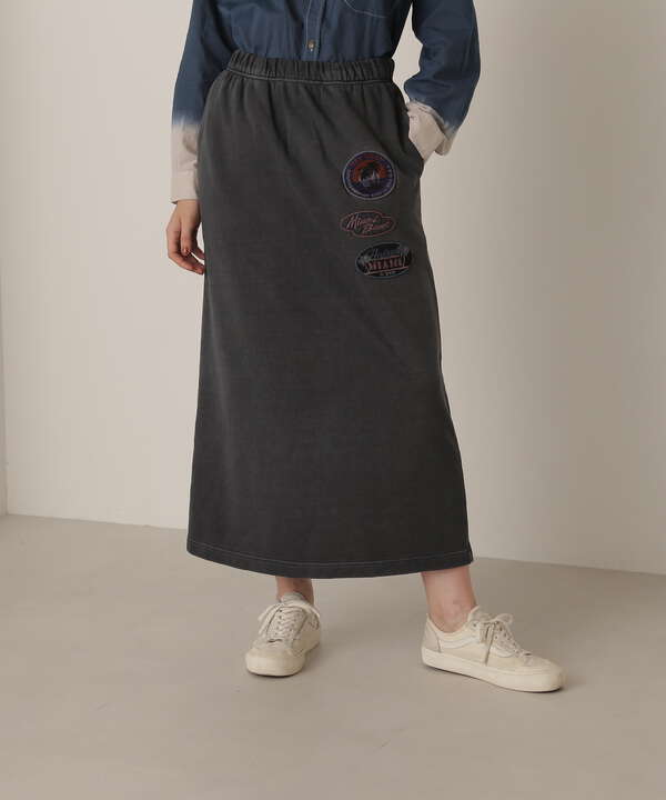 FADE WASH WAPPEN SKIRT/フェイドウォッシュ ワッペンスカート