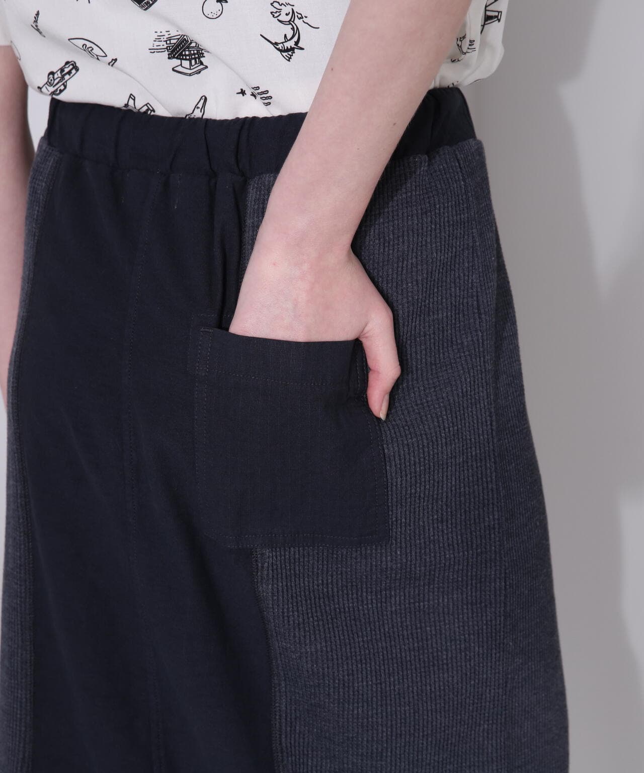 《直営店限定》FADE WASH WAFFLE DOCKNG SKIRT/フェイドウォッシュ ワッフ