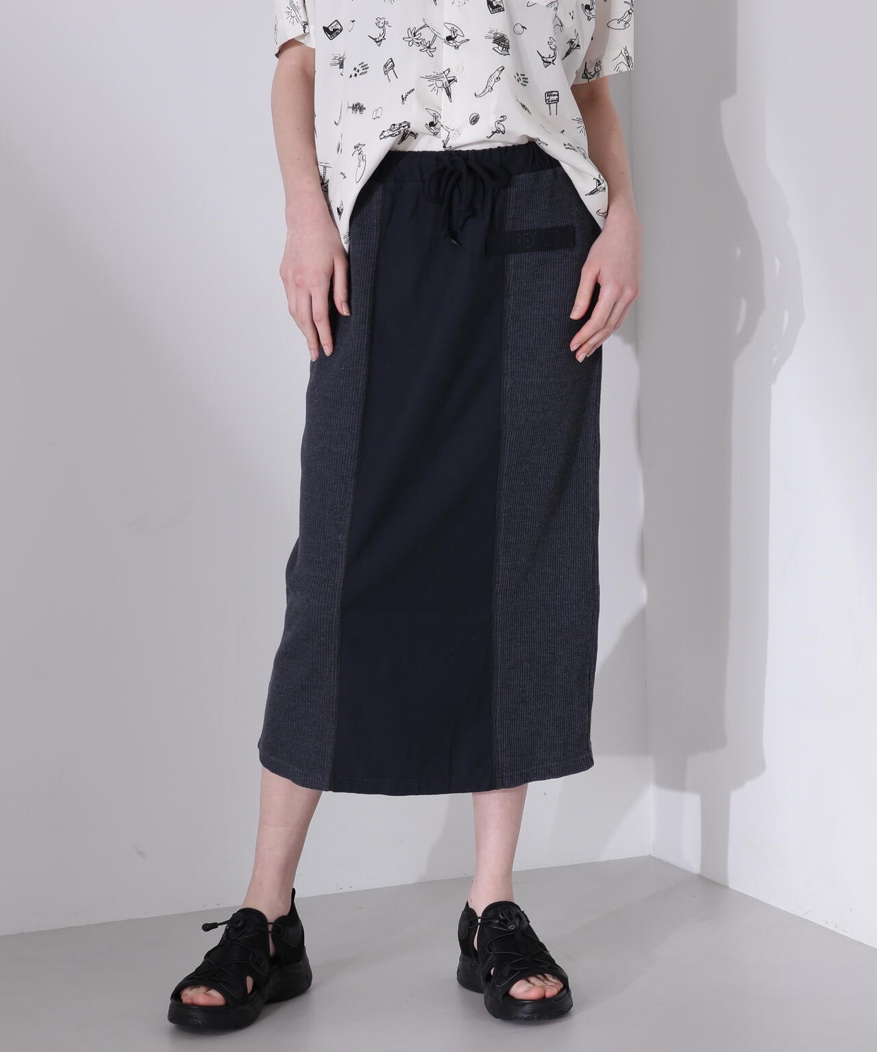 《直営店限定》FADE WASH WAFFLE DOCKNG SKIRT/フェイドウォッシュ ワッフ