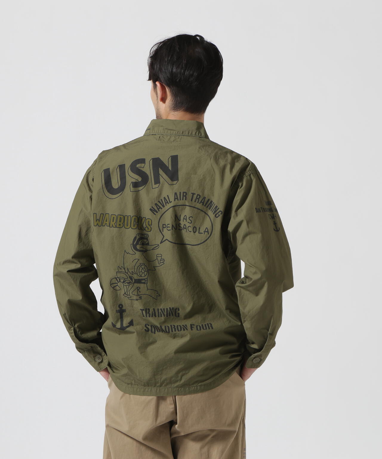 USN TYPEWRIGHTER FATIGUE LONG SLEEVE SHIRT / USN タイプライター ファティーグ 長袖 シャツ