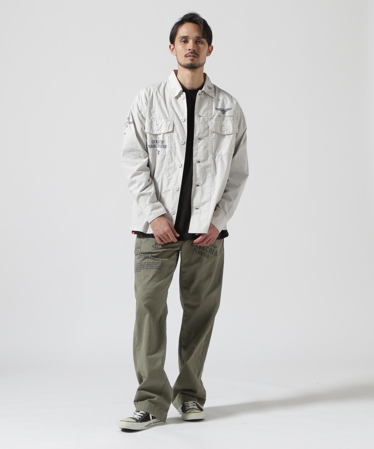 USN TYPEWRIGHTER FATIGUE LONG SLEEVE SHIRT / USN タイプライター ファティーグ 長袖 シャツ