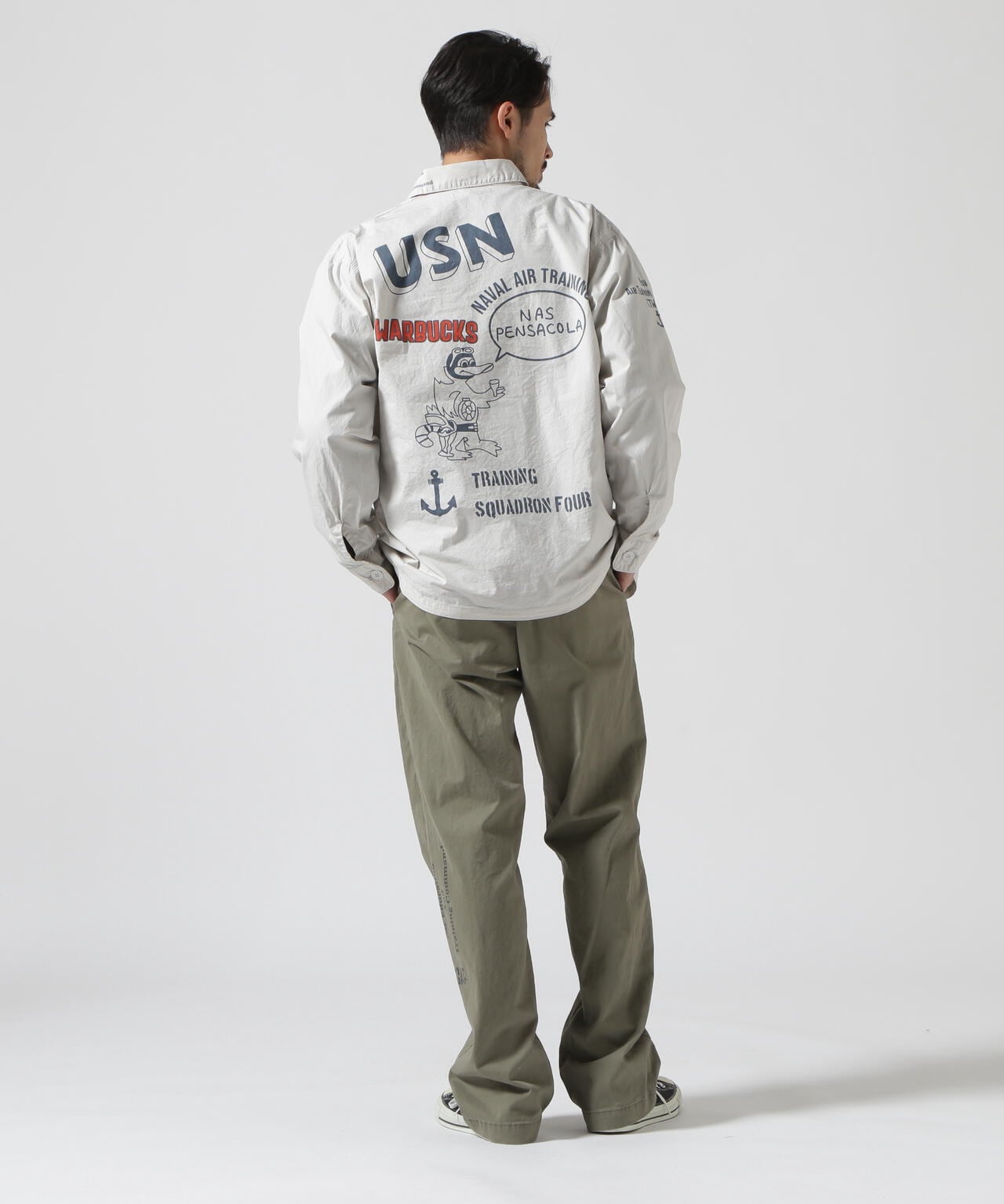 USN TYPEWRIGHTER FATIGUE LONG SLEEVE SHIRT / USN タイプライター ファティーグ 長袖 シャツ