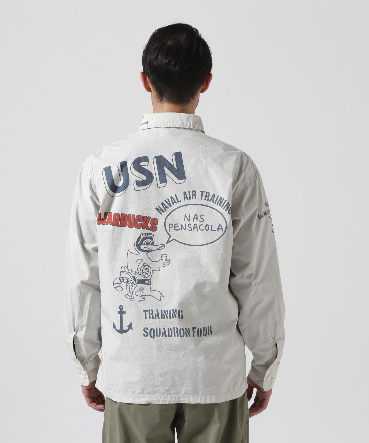 USN TYPEWRIGHTER FATIGUE LONG SLEEVE SHIRT / USN タイプライター ファティーグ 長袖 シャツ