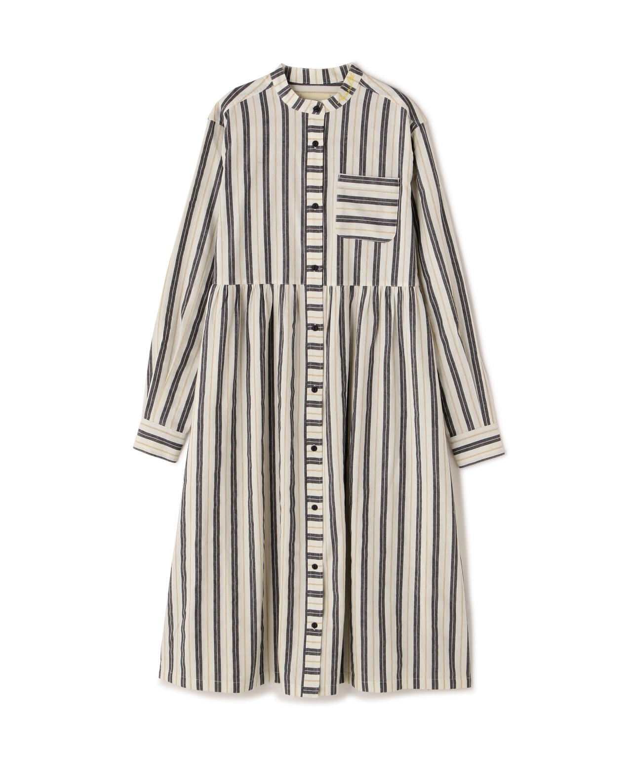 STRIPE GATHER SHIRT ONEPIECE/ストライプ ギャザーシャツワンピース