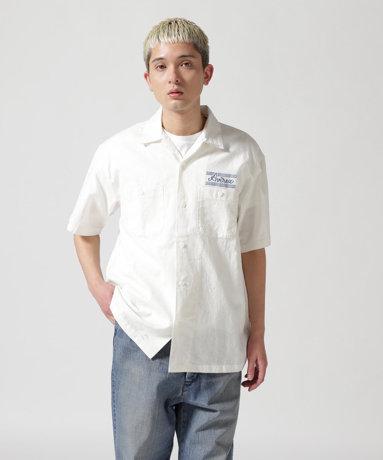 WEB&DEPOT限定》S/S EMBROIDERY C/L SHIRT / ショートスリーブ エン  