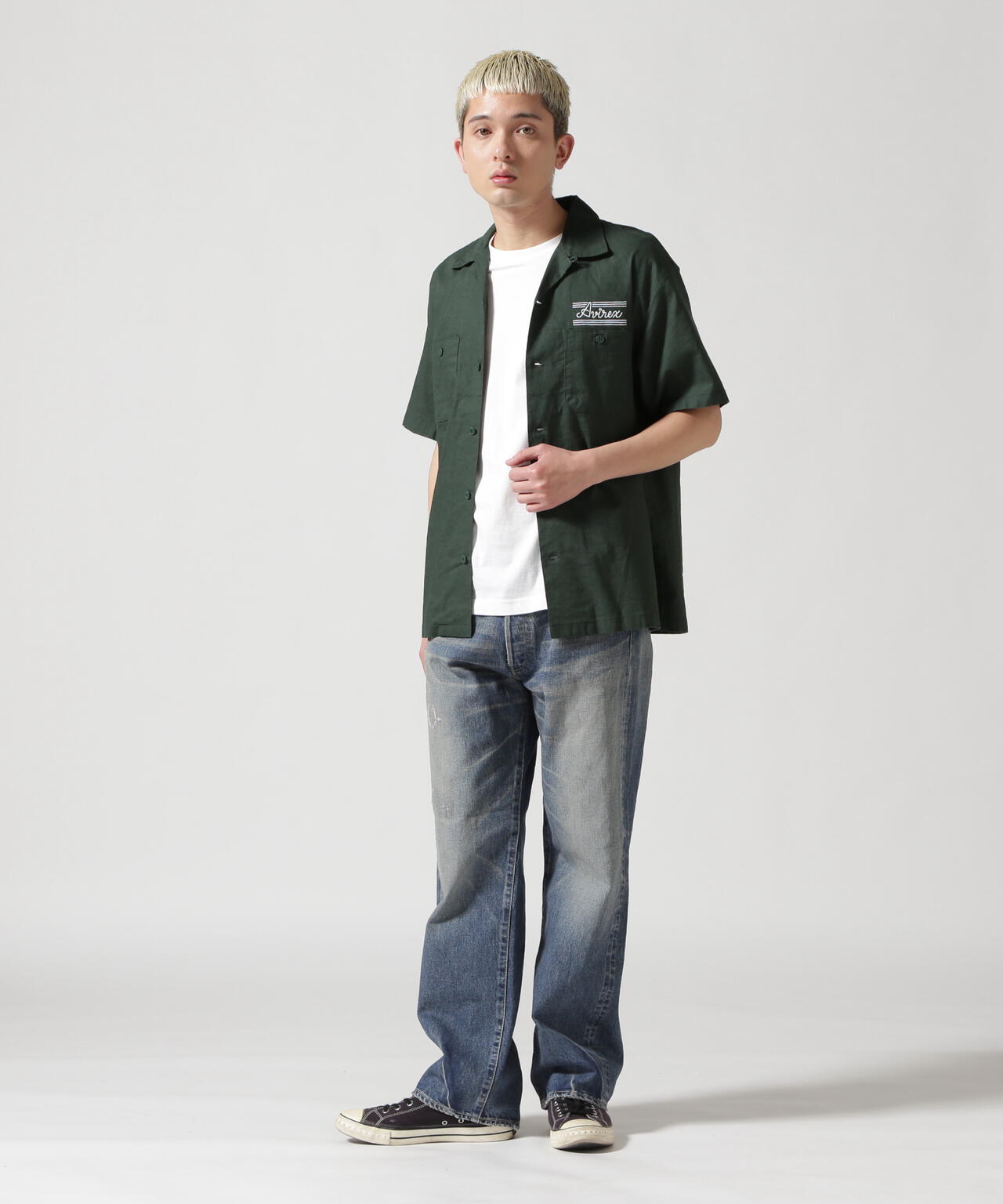 WEB&DEPOT限定》S/S EMBROIDERY C/L SHIRT / ショートスリーブ エン  