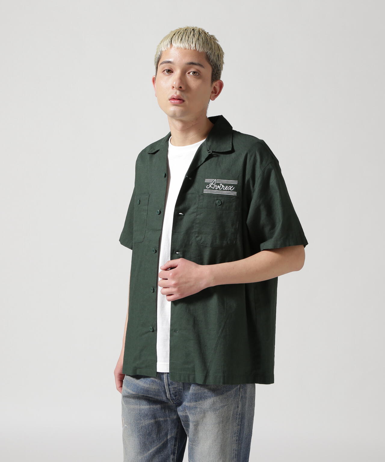 WEB&DEPOT限定》S/S EMBROIDERY C/L SHIRT / ショートスリーブ エン  