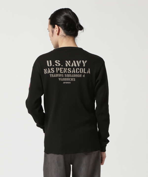 LONGSLEEVE WAFFLE T-SHIRT U.S.NAVY / 長袖 ワッフルTシャツ ユーエスネイビー / AVIREX /