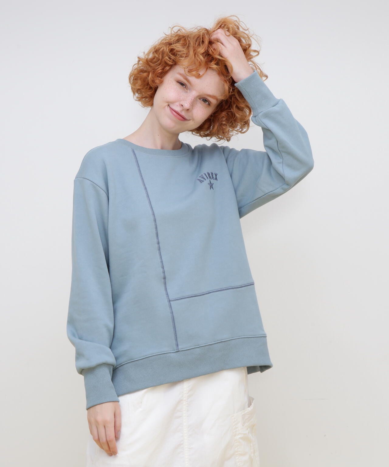 COLOR STITCH SWEAT SHIRT/カラーステッチ スウェットシャツ