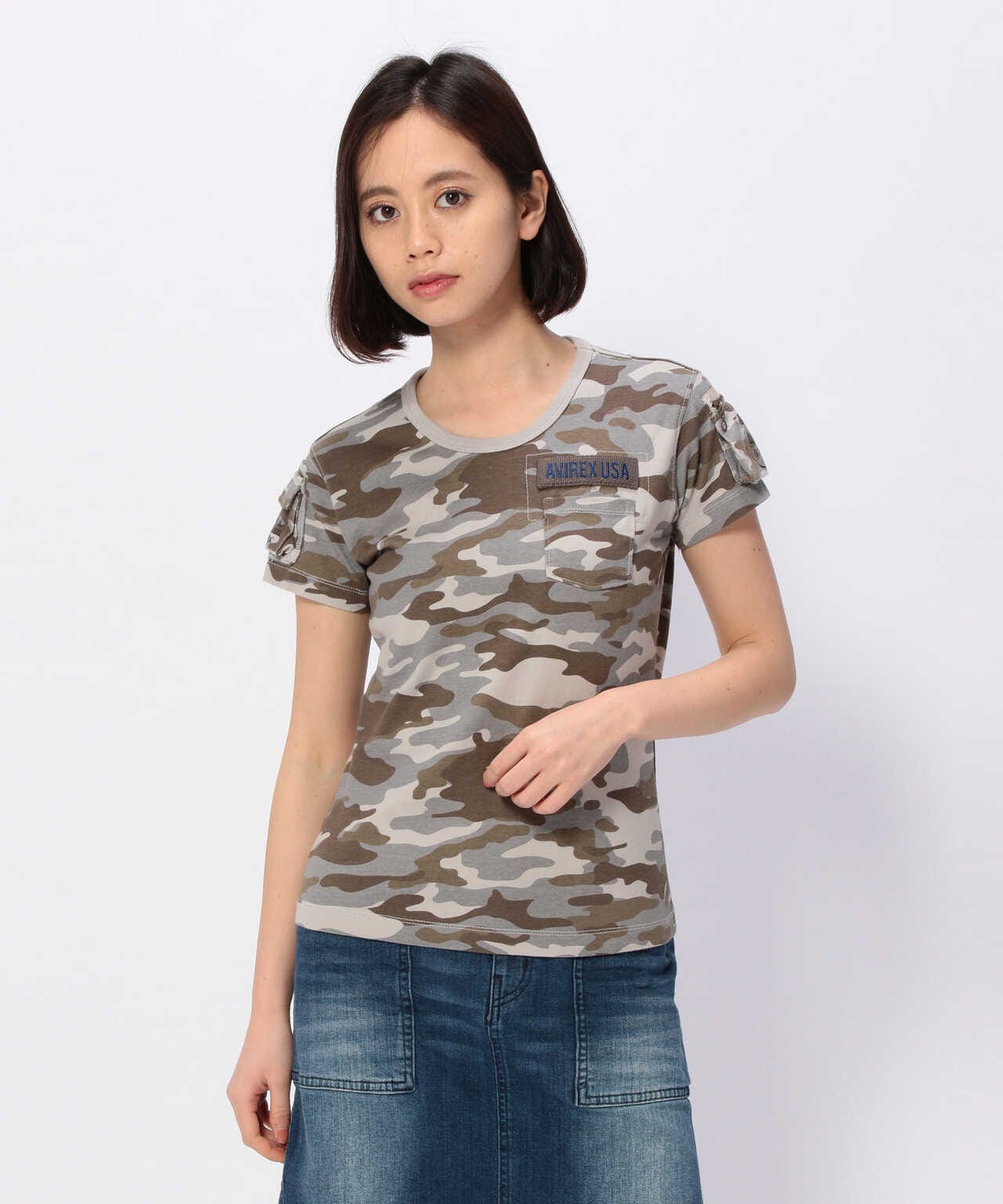 WOMEN'S】半袖迷彩カモフラージュ ファティーグTシャツ/SS CAMO