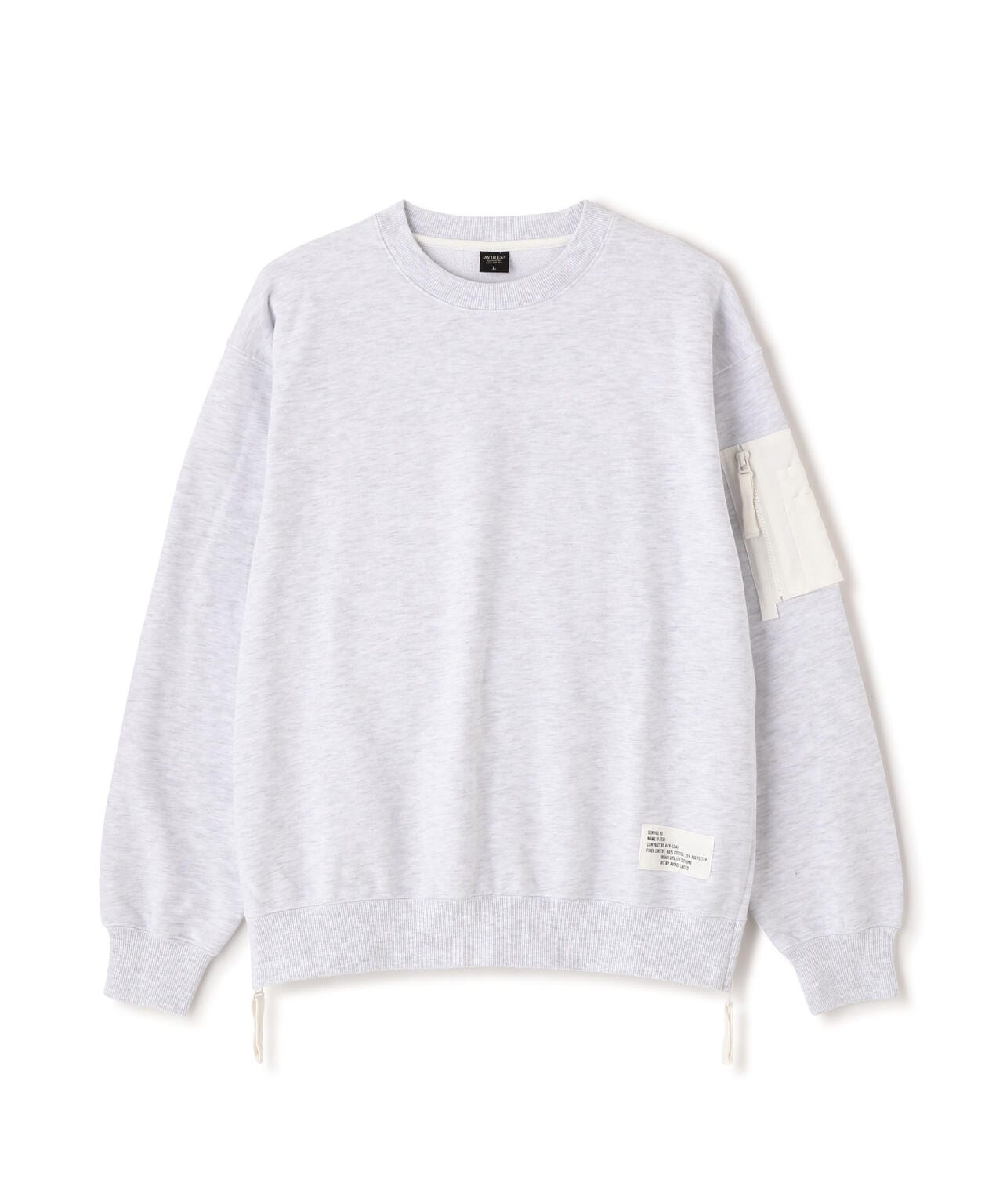 BAGGY FIT MIL. POCKET CREW NECK SWEAT