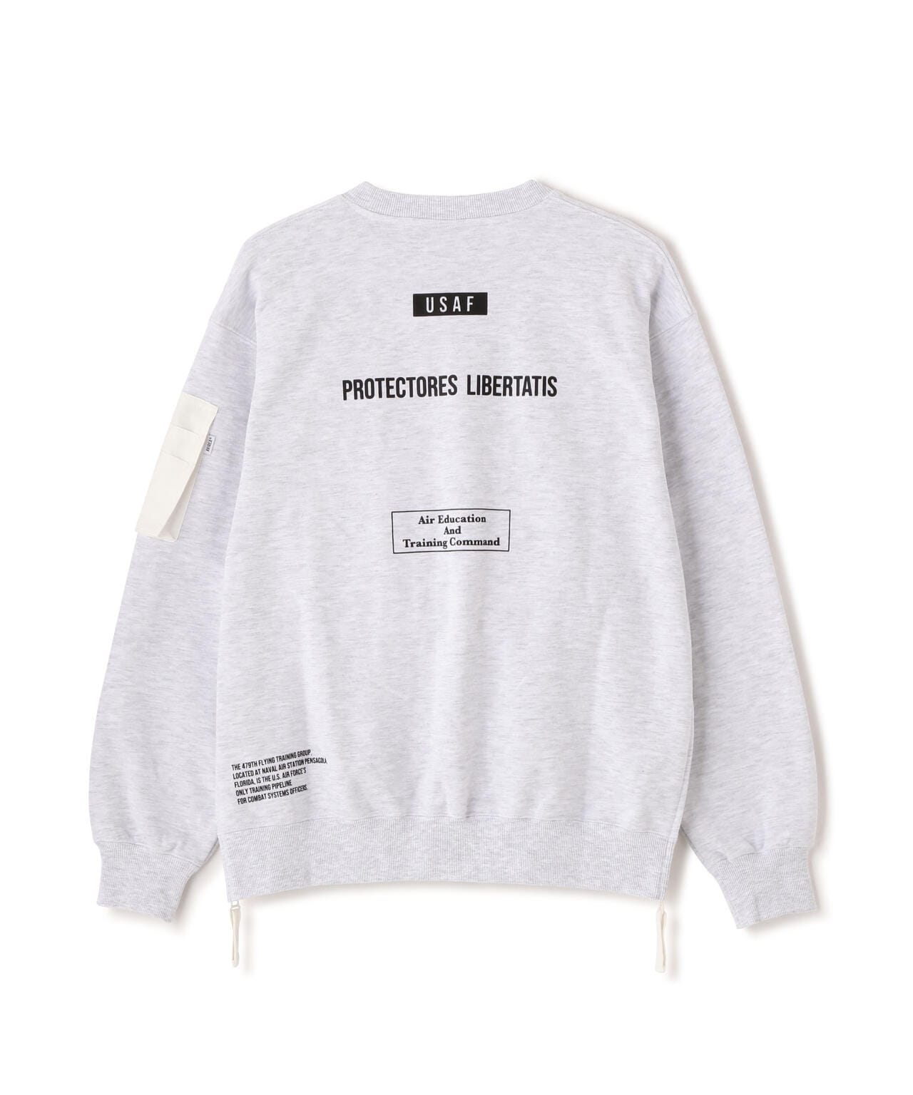 BAGGY FIT MIL. POCKET CREW NECK SWEAT