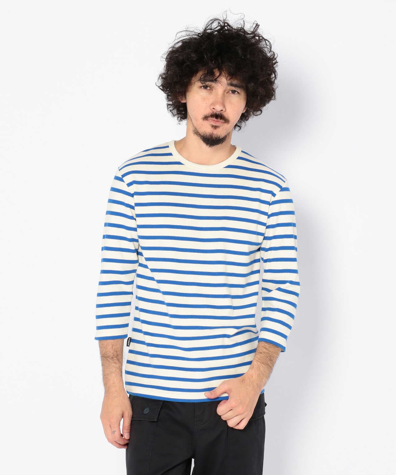 DAILY】３/４スリーブ クルーネック ボーダーTシャツ/3/4SLEEVE BORDER