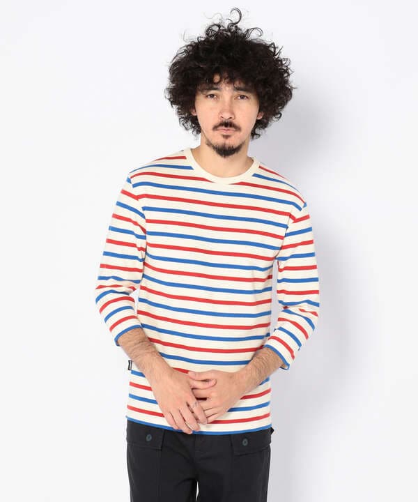 【DAILY】３/４スリーブ クルーネック ボーダーTシャツ/3/4SLEEVE BORDER T-SHIRT