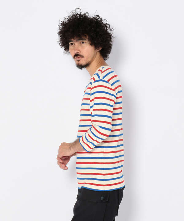 【DAILY】３/４スリーブ クルーネック ボーダーTシャツ/3/4SLEEVE BORDER T-SHIRT