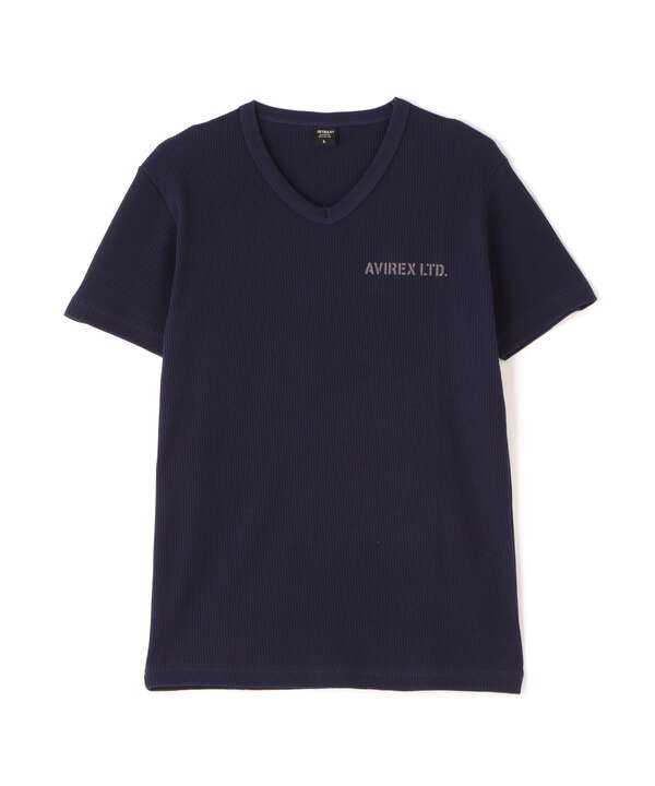 《WEB&DEPOT限定》MINI WAFFLE V NECK T-SHIRT / ミニワッフル Vネック Tシャツ / AVIREX