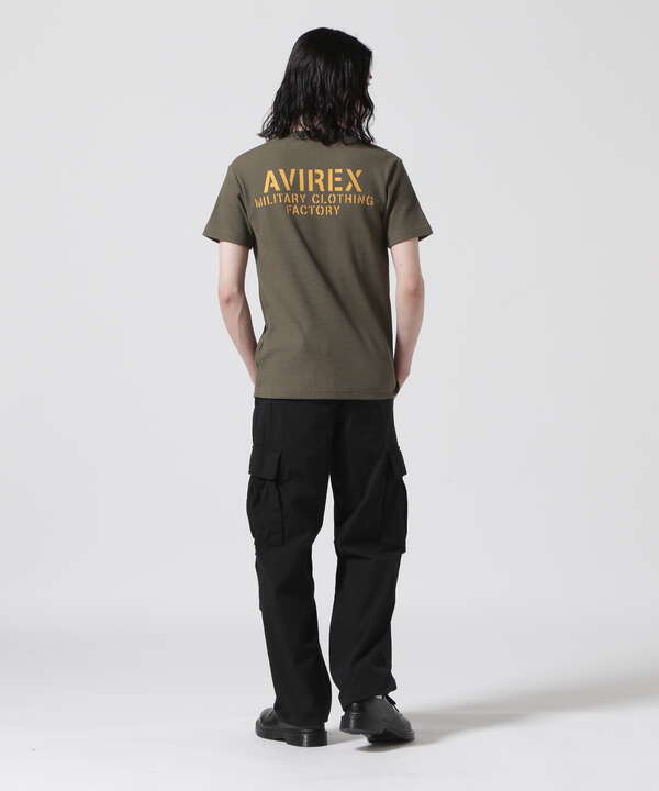 《WEB&DEPOT限定》MINI WAFFLE V NECK T-SHIRT / ミニワッフル Vネック Tシャツ / AVIREX