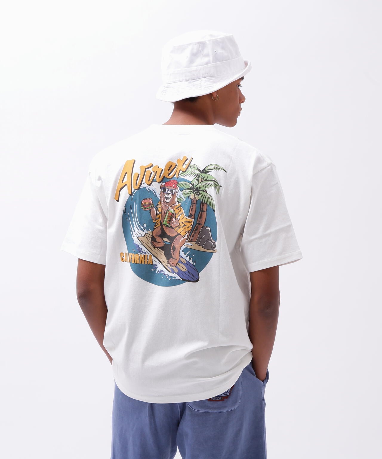 《WEB&DEPOT限定》SURFING BEAR T-SHIRT / サーフィン ベア Tシャツ / AVIREX / アヴィレックス