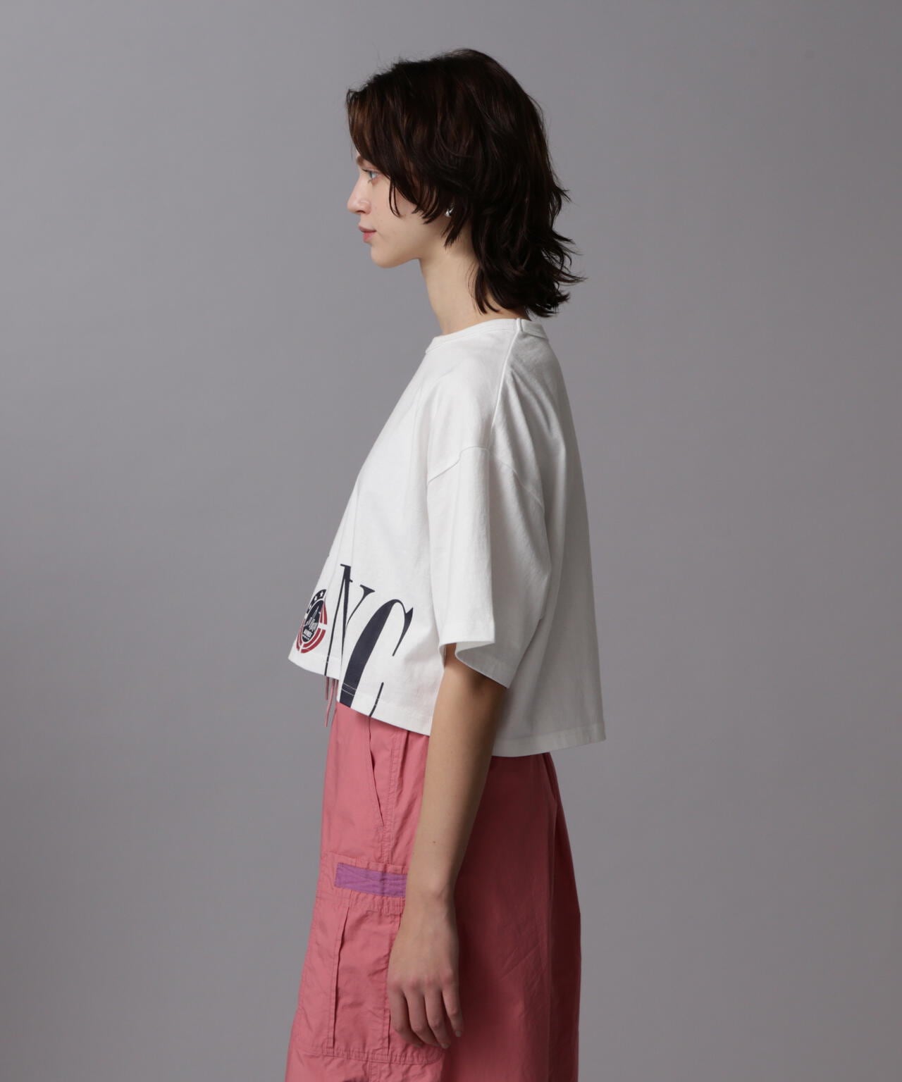 HEM LOGO PRINT T-SHIRT/ヘムロゴプリントTシャツ