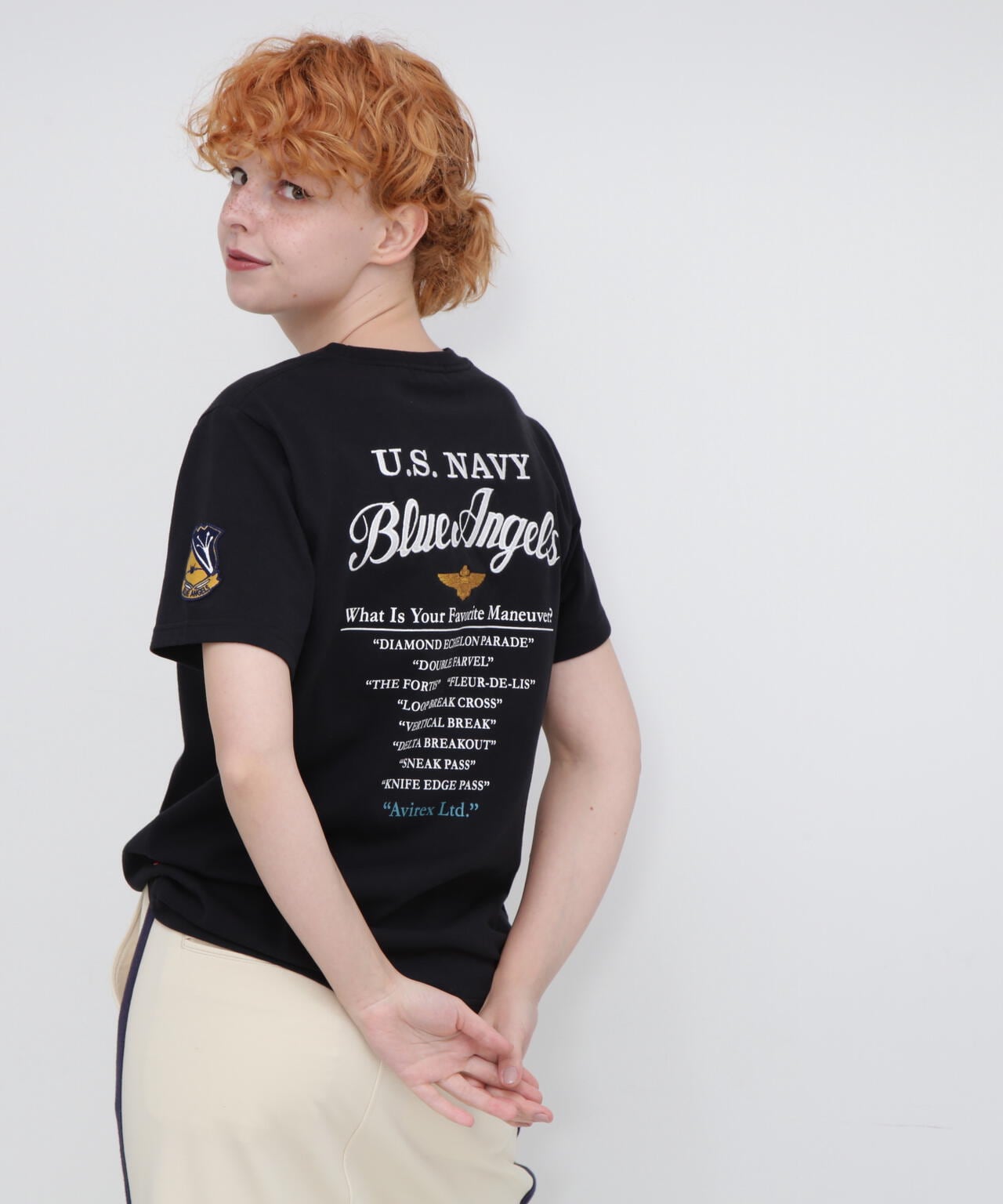 《直営店限定》EMBROIDERED T-SHIRT "BLUE ANGELS"/刺繍ティーシャツ