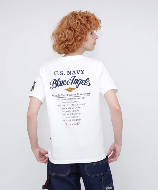 《直営店限定》EMBROIDERED T-SHIRT "BLUE ANGELS"/刺繍ティーシャツ