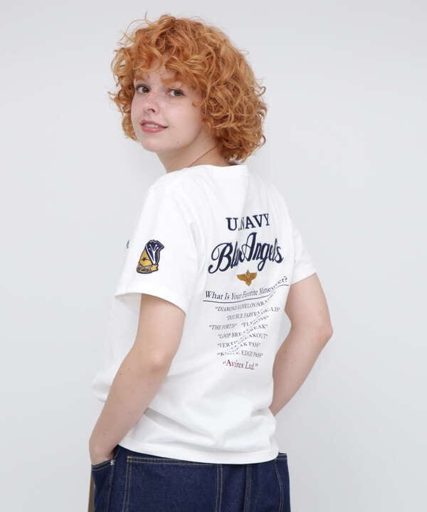 《直営店限定》EMBROIDERED T-SHIRT "BLUE ANGELS"/刺繍ティーシャツ