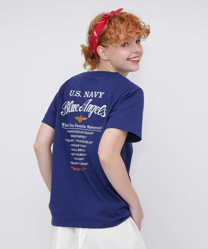 《直営店限定》EMBROIDERED T-SHIRT ”BLUE ANGELS”/刺繍ティーシャツ