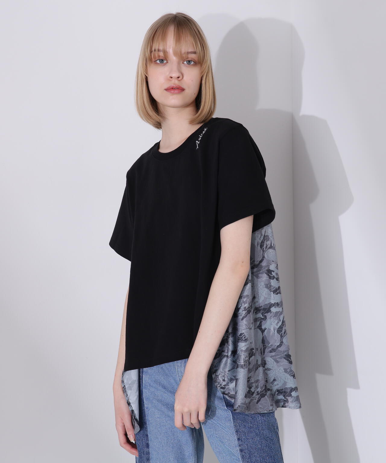 直営店限定》SATIN CAMO PRINT TUNIC/サテンカモプリントチュニック 
