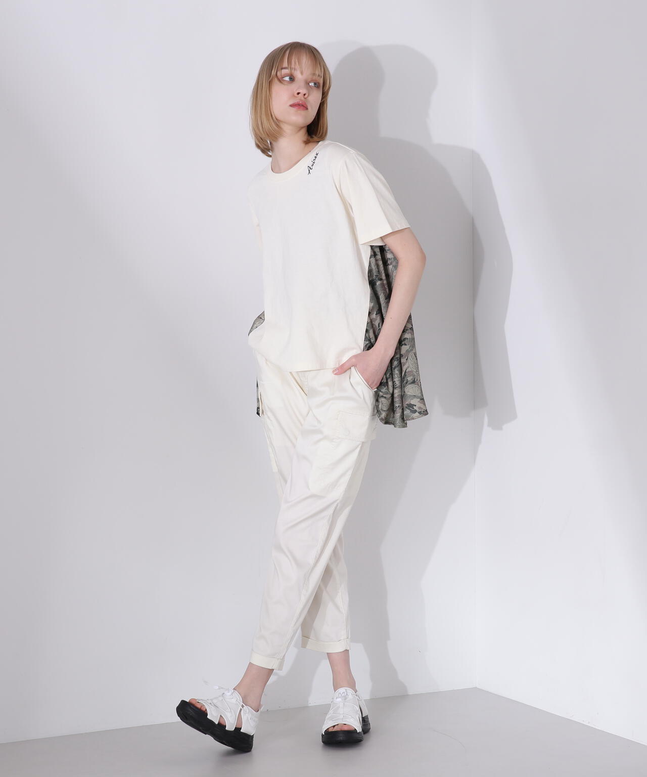 直営店限定》SATIN CAMO PRINT TUNIC/サテンカモプリントチュニック 