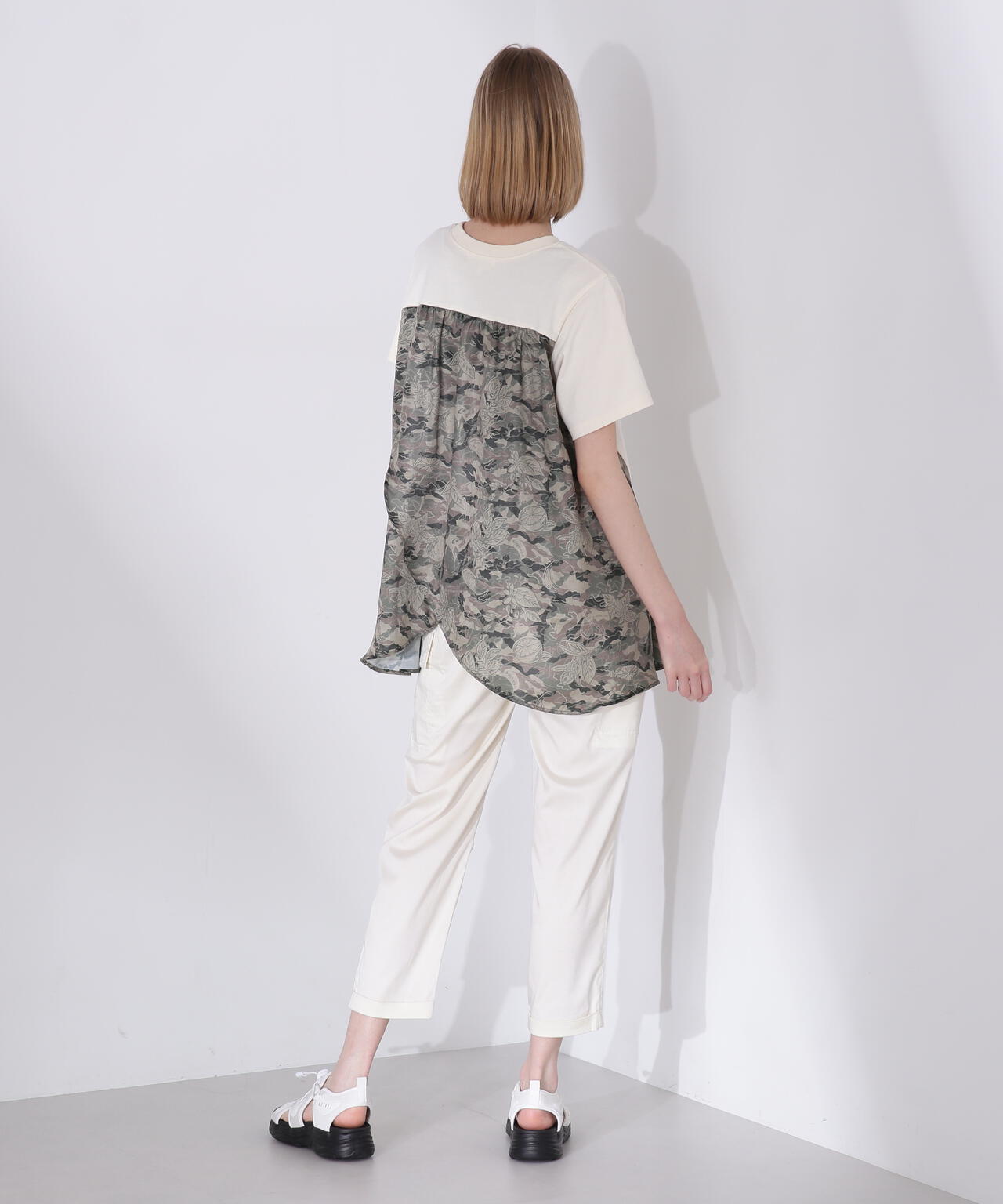直営店限定》SATIN CAMO PRINT TUNIC/サテンカモプリントチュニック 