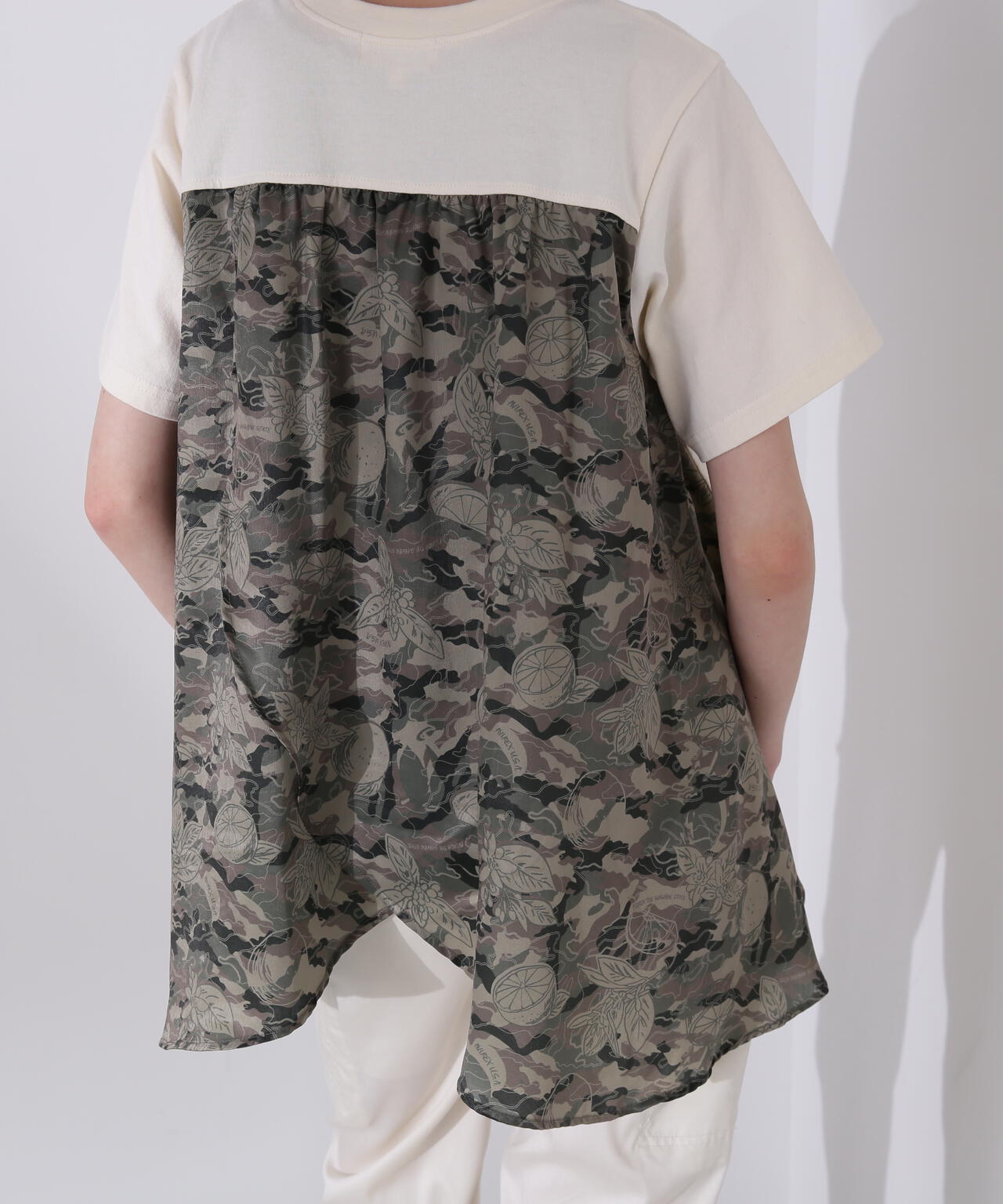 直営店限定》SATIN CAMO PRINT TUNIC/サテンカモプリントチュニック 
