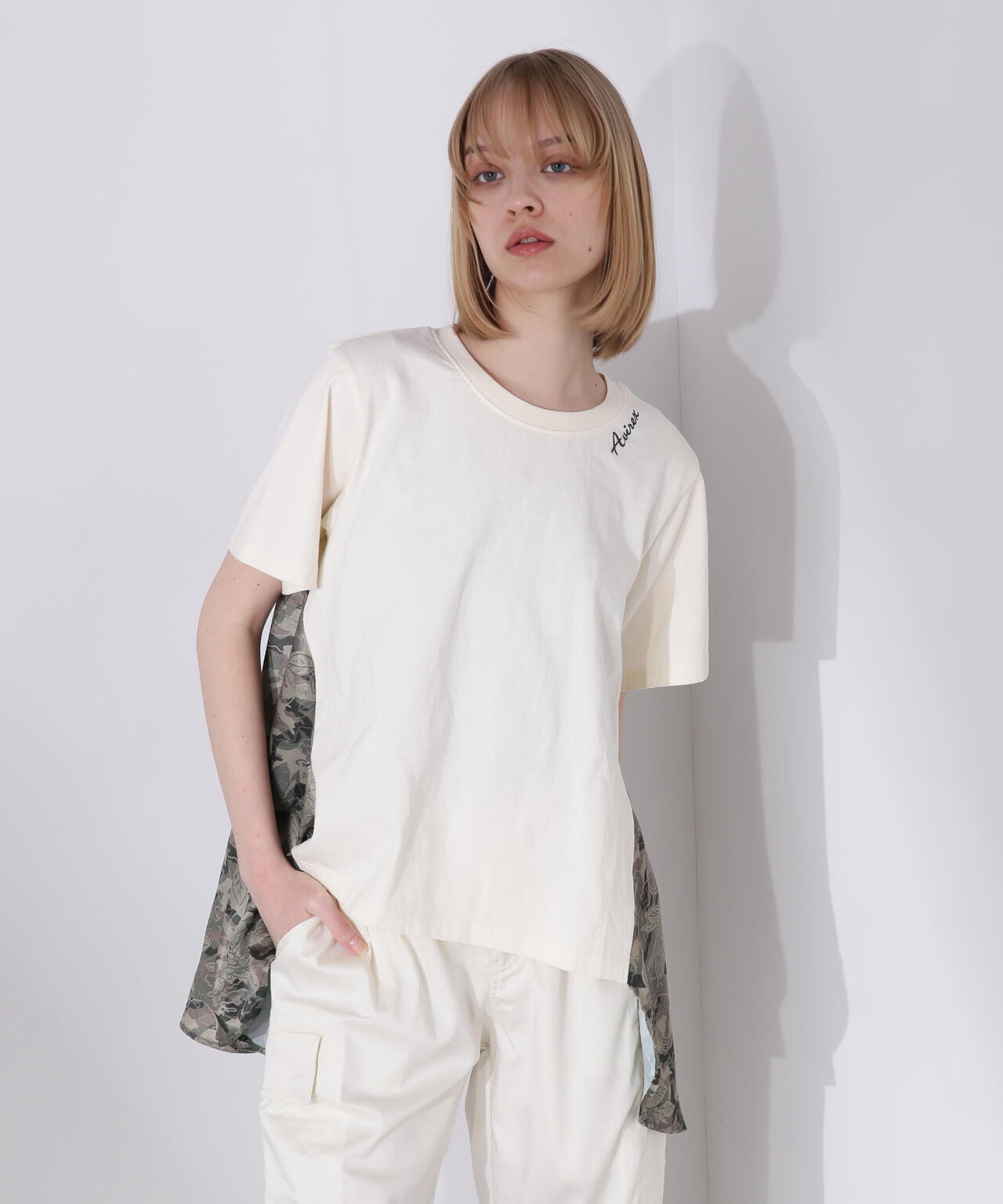 直営店限定》SATIN CAMO PRINT TUNIC/サテンカモプリントチュニック 
