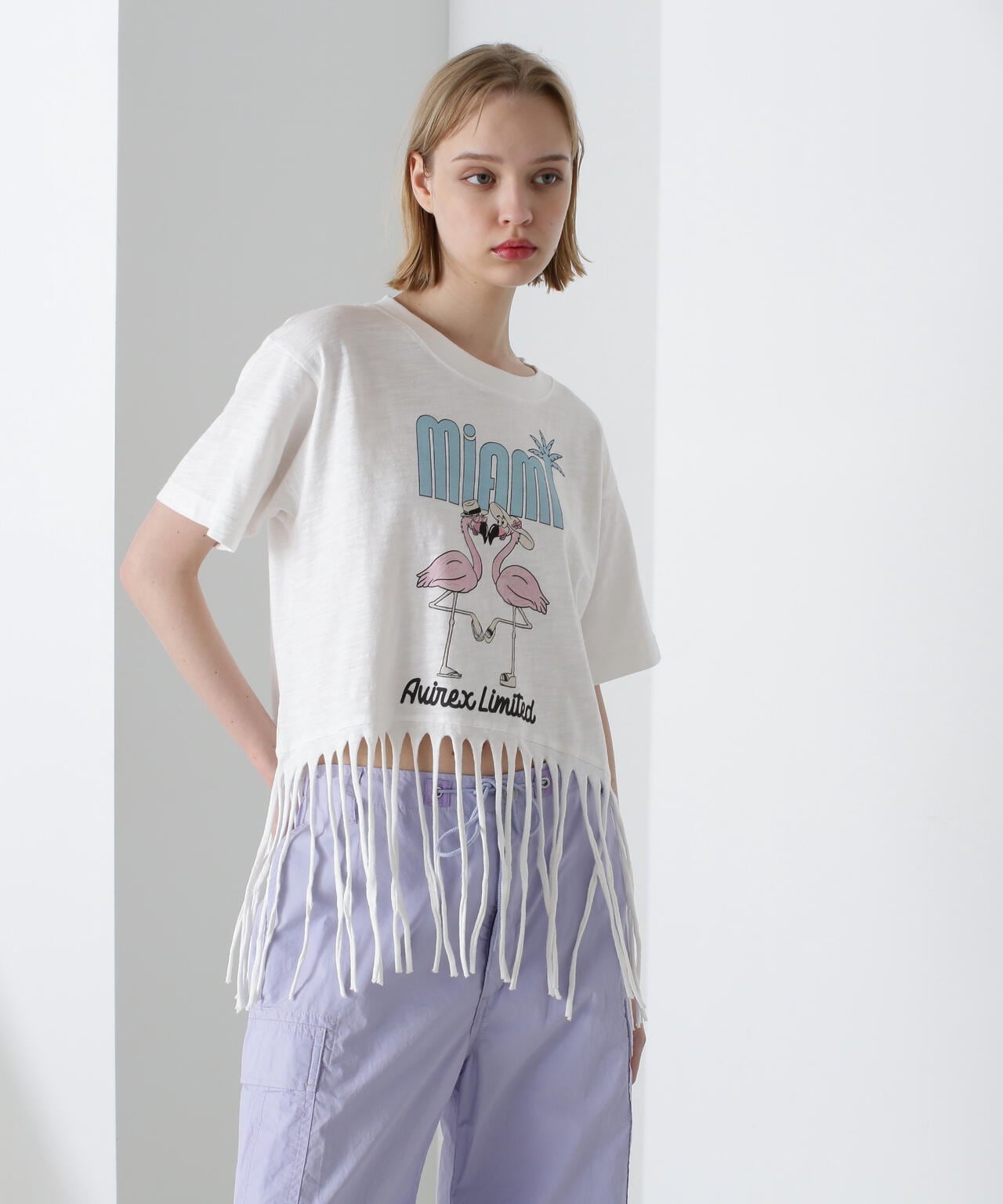 《直営店限定》FRINGE FLAMINGO T-SHIRT/フリンジ フラミンゴTシャツ