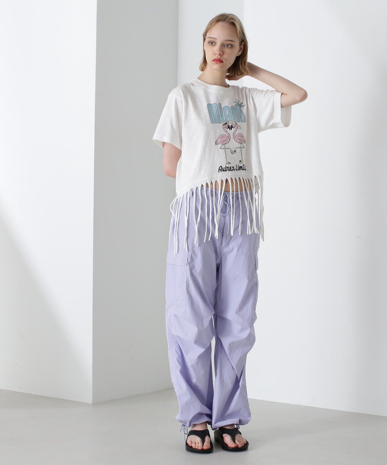 《直営店限定》FRINGE FLAMINGO T-SHIRT/フリンジ フラミンゴTシャツ