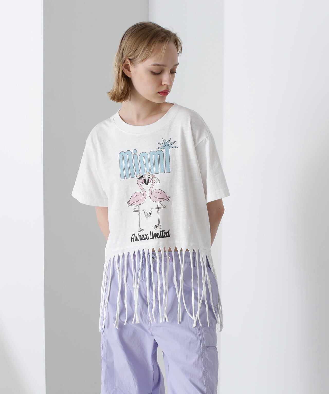 《直営店限定》FRINGE FLAMINGO T-SHIRT/フリンジ フラミンゴTシャツ