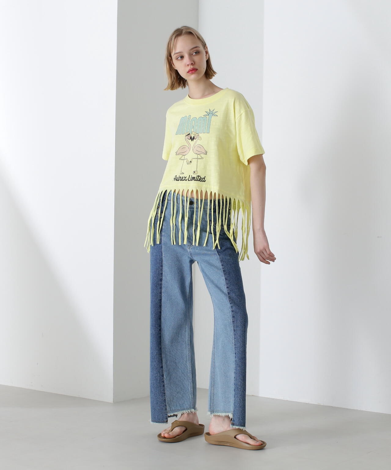 《直営店限定》FRINGE FLAMINGO T-SHIRT/フリンジ フラミンゴTシャツ