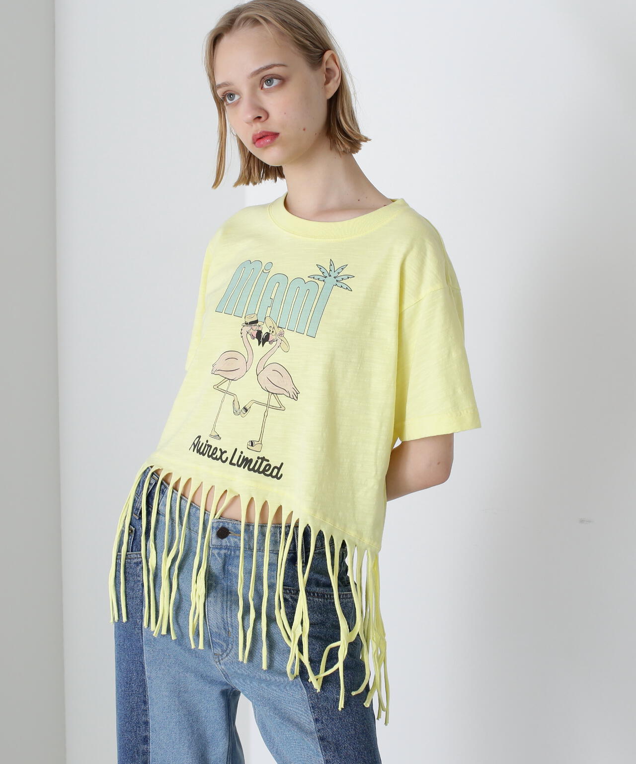 《直営店限定》FRINGE FLAMINGO T-SHIRT/フリンジ フラミンゴTシャツ